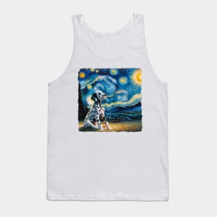 Starry Dalmatian Dog Portrait - Pet Portrait Tank Top